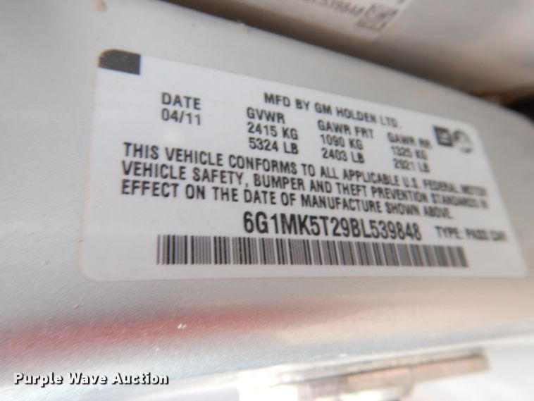 image for item GN9976 2011 Chevrolet Caprice Police