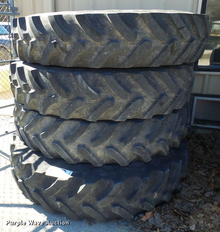 image for item DD1770 (4) Firestone 380/90R46 tires and wheels
