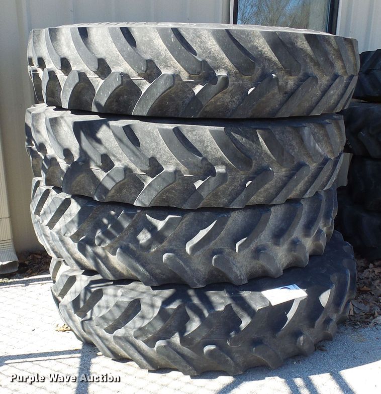 image for item DD1770 (4) Firestone 380/90R46 tires and wheels