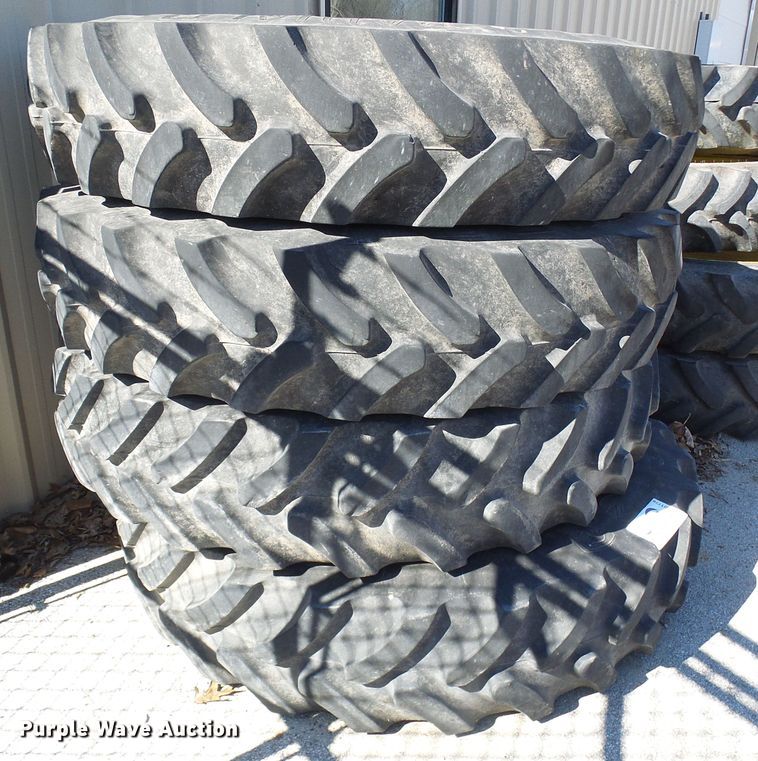 image for item DD1770 (4) Firestone 380/90R46 tires and wheels