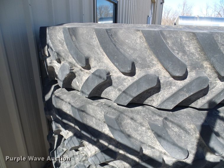 image for item DD1770 (4) Firestone 380/90R46 tires and wheels