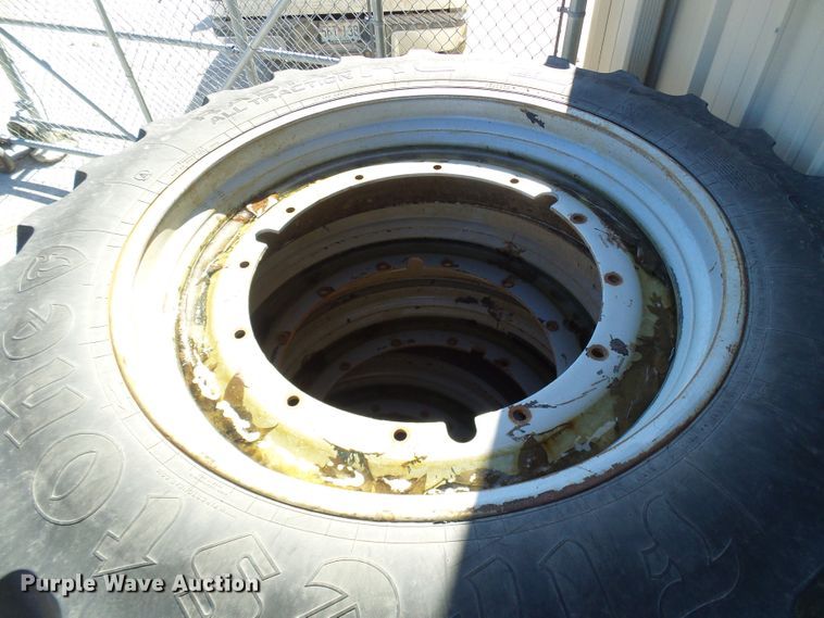 image for item DD1770 (4) Firestone 380/90R46 tires and wheels