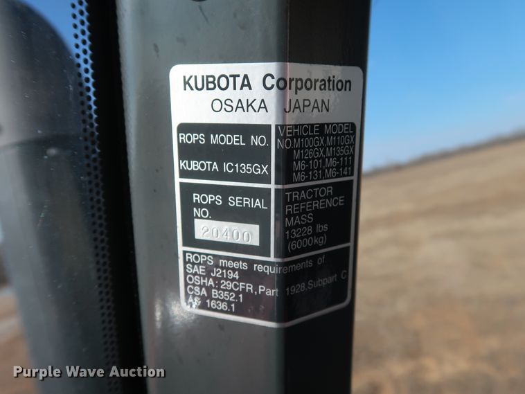 image for item DH0852 2017 Kubota M6-141 MFWD tractor