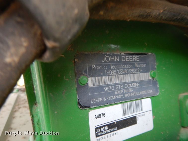 image for item DH2301 2010 John Deere 9670 STS combine
