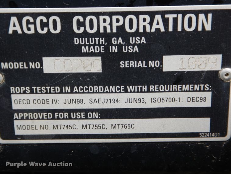 image for item DH6351 2011 Challenger MT765C tractor