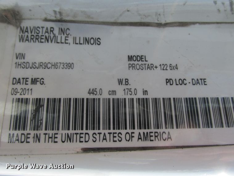 image for item DA8343 2012 International Pro Star Plus semi truck