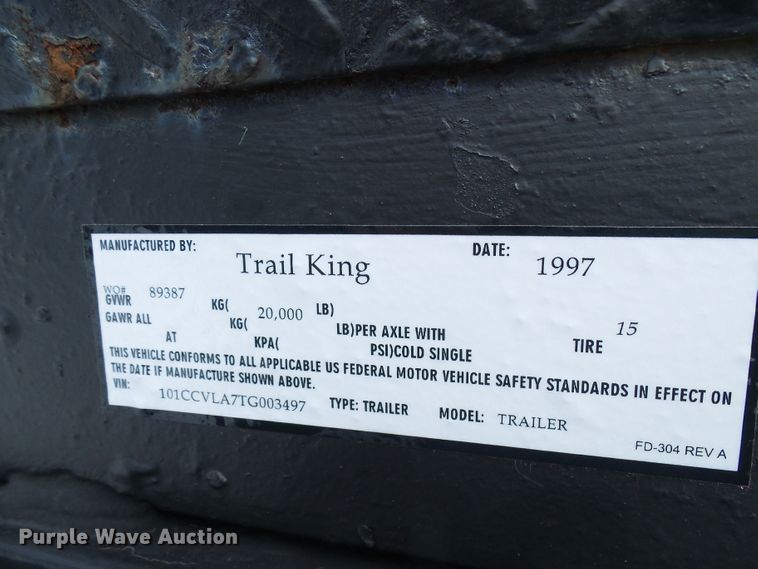 image for item DD1781 1997 drop deck equipment trailer