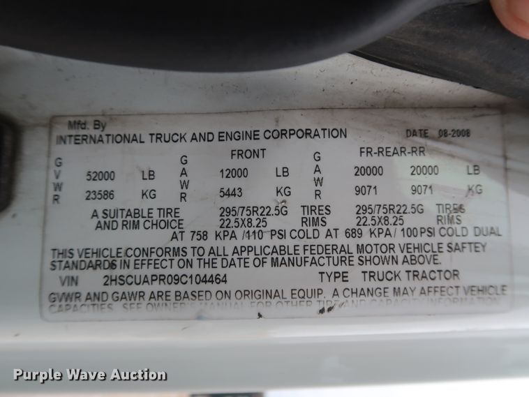 image for item DH0842 2009 International ProStar Premium semi truck