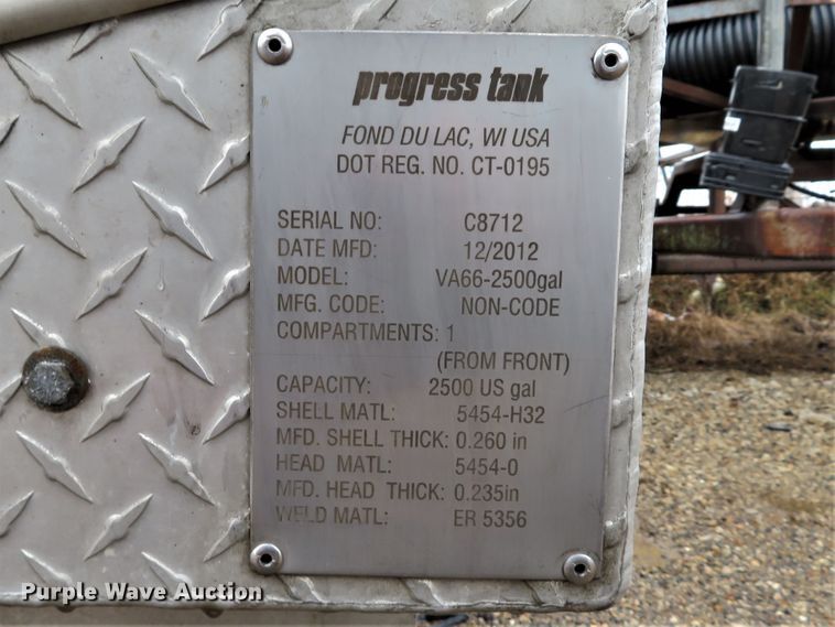 image for item DI2081 2013 KeeVac Industires KV-2500 aluminum vacuum tank bed