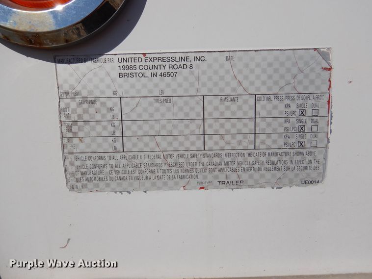 image for item EK9185 2001 United Stacker enclosed cargo trailer