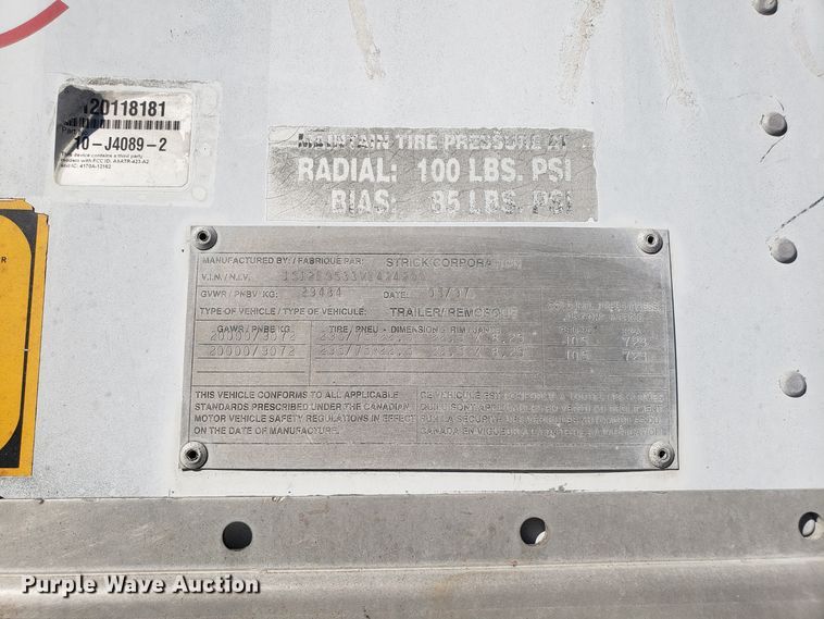 image for item EZ9115 1997 Strick dry van trailer