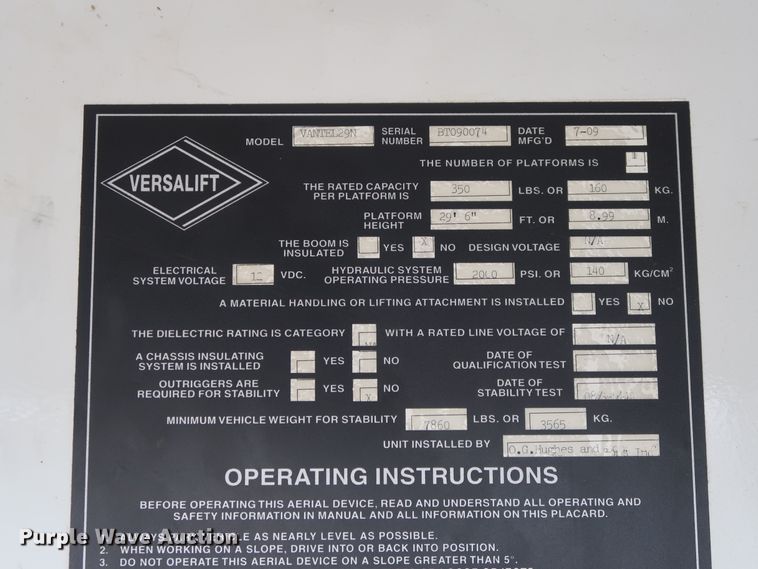 image for item GD9982 2009 Ford E350 Super Duty van with bucket lift
