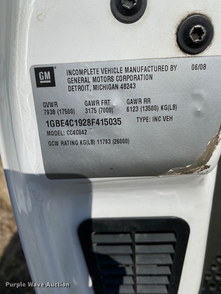 image for item GD9992 2008 Chevrolet C4500 utility truck