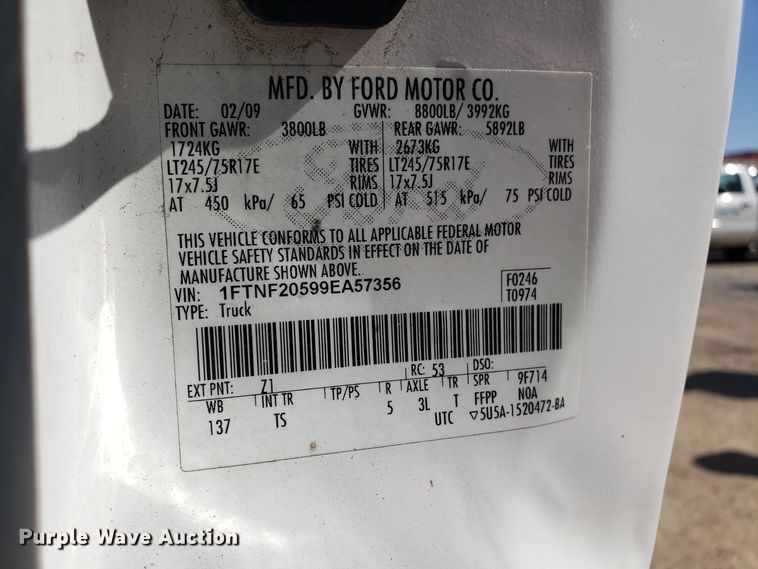 image for item DD2633 2009 Ford F250 Super Duty pickup truck