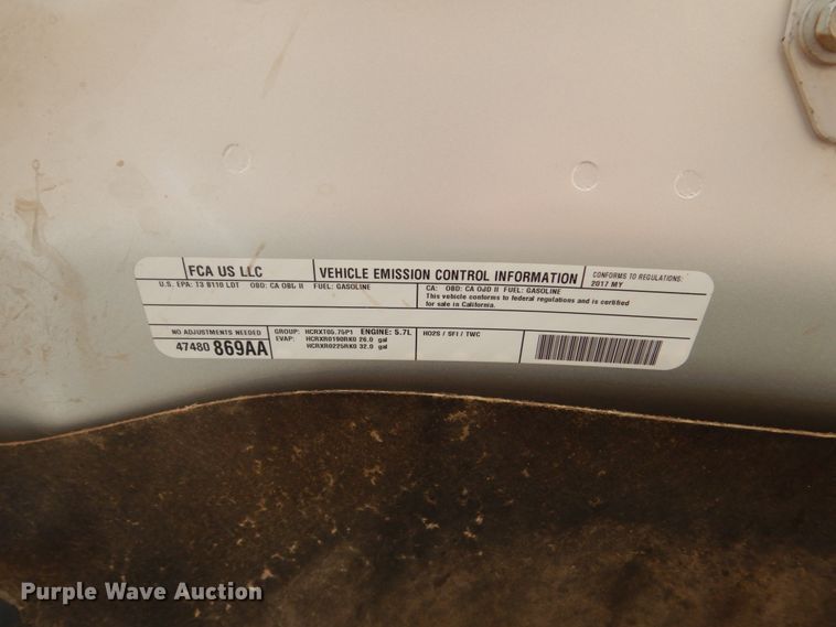 image for item DF7384 2017 Dodge Ram 1500 Big Horn Quad Cab pickup truck