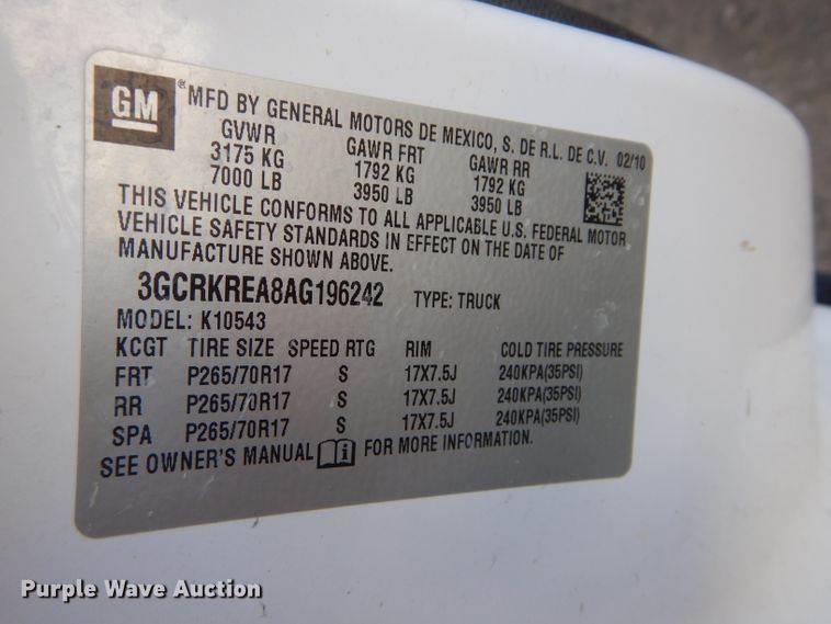 image for item DH4436 2010 Chevrolet Silverado 1500 Crew Cab pickup truck