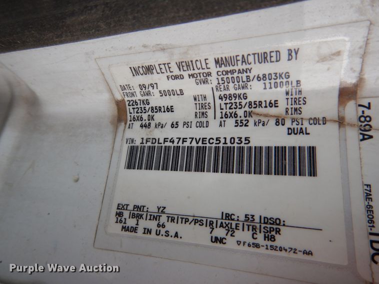 image for item DH4794 1997 Ford F450 Super Duty utility truck