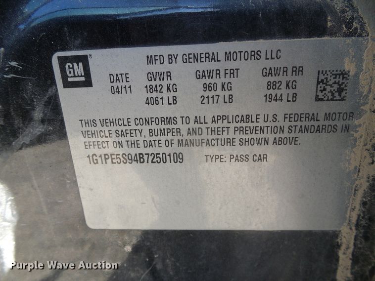 image for item DH4820 2011 Chevrolet Cruze