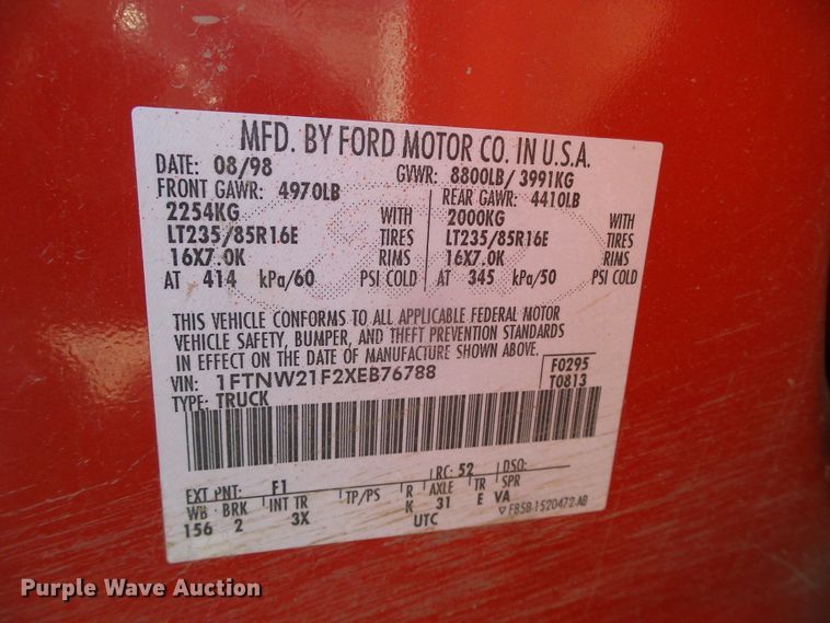 image for item DH4821 1999 Ford F250 Crew Cab pickup truck