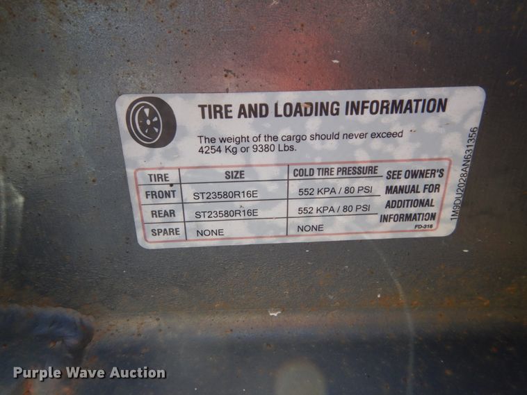 image for item DH5083 2011 Millertime side dump utility trailer