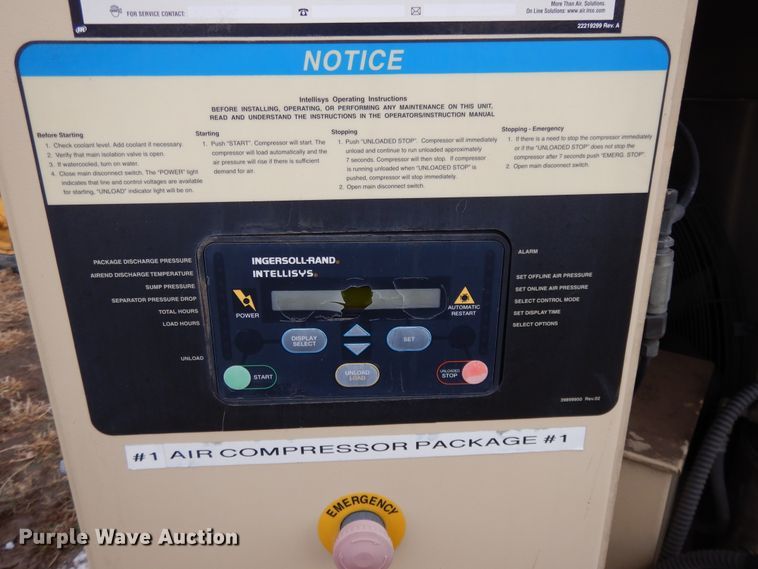 image for item DH8479 Ingersoll Rand SSREP100 air compressor