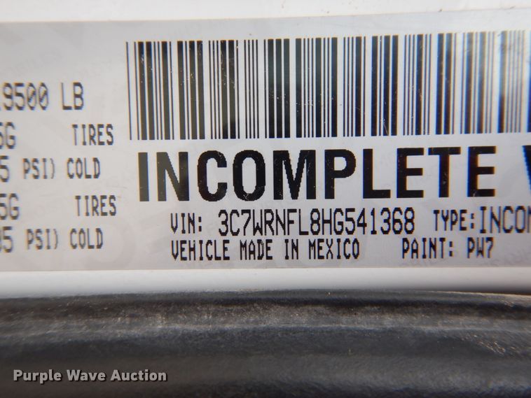 image for item DJ8751 2017 Dodge Ram 5500 Crew Cab winch truck