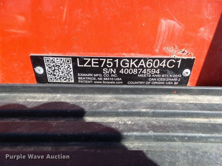 image for item EM9928 2017 Exmark Lazer Z E Series ZTR lawn mower