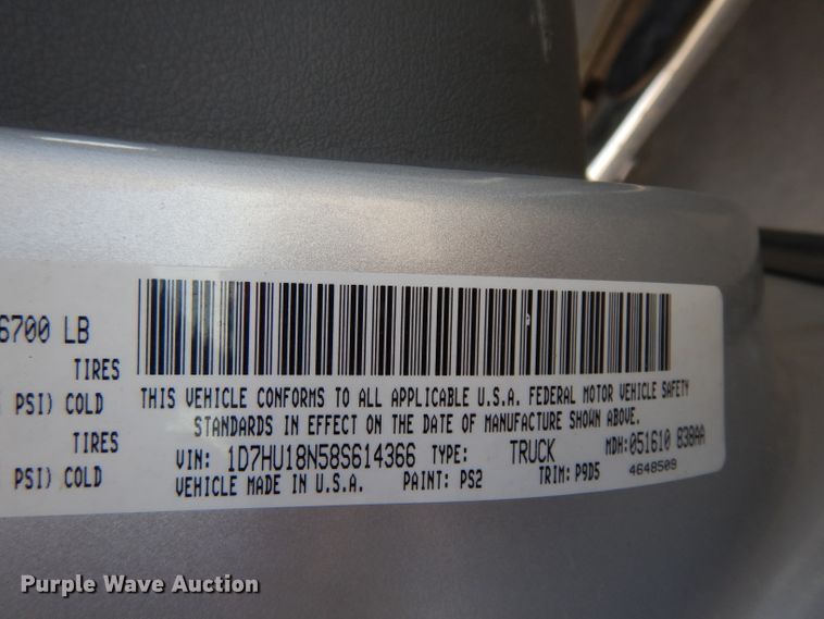 image for item ER9939 2008 Dodge Ram 1500 Quad Cab pickup truck