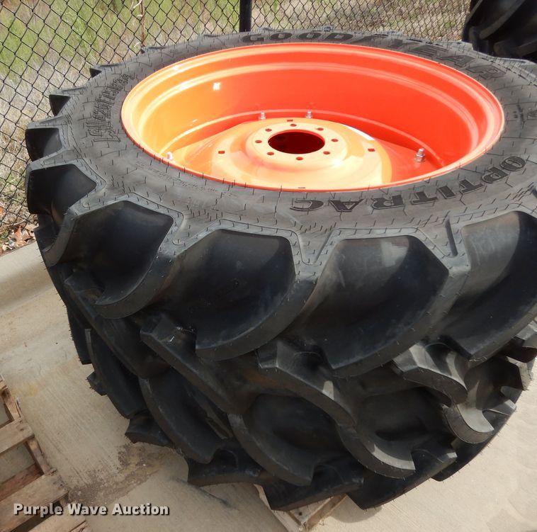 (2) Kubota LSW420/75R34 tires and wheels in Grapevine, TX Item FU9796