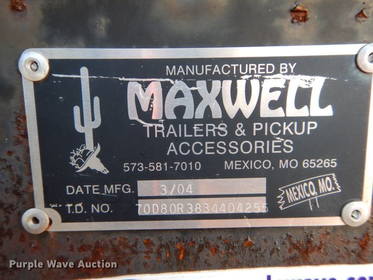 image for item GB9792 2004 Maxwell flatbed