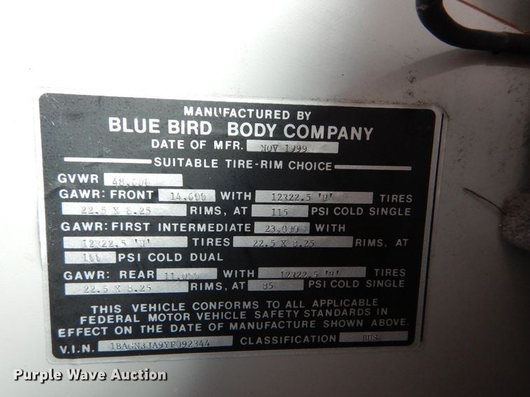 image for item GB9802 2000 Blue Bird LTC-40 coach bus