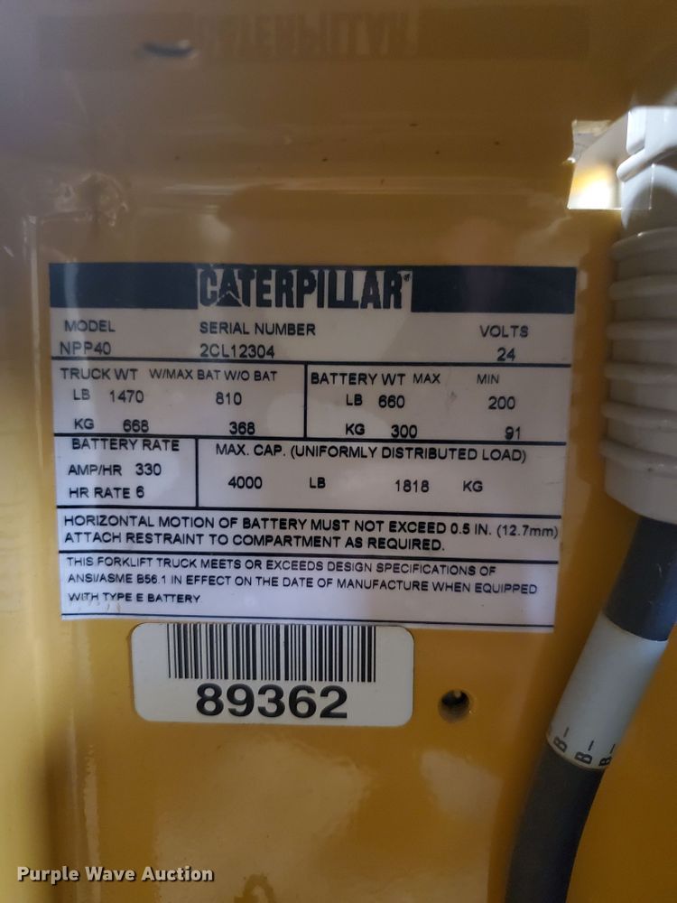 image for item GB9824 Caterpillar NPP pallet jack