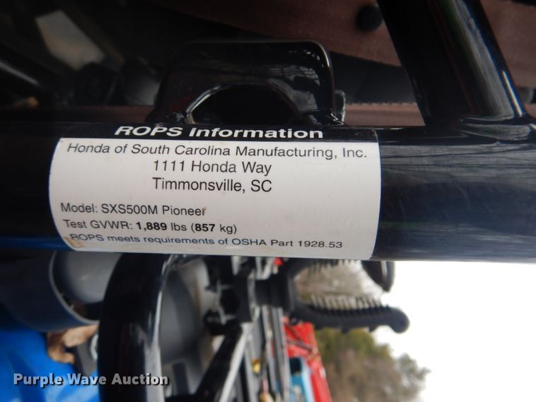 image for item GD9044 2016 Honda Pioneer utility vehicle