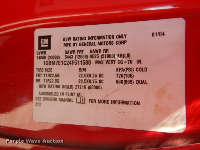 image for item GF9080 2004 Chevrolet C7500 Crew Cab utility truck