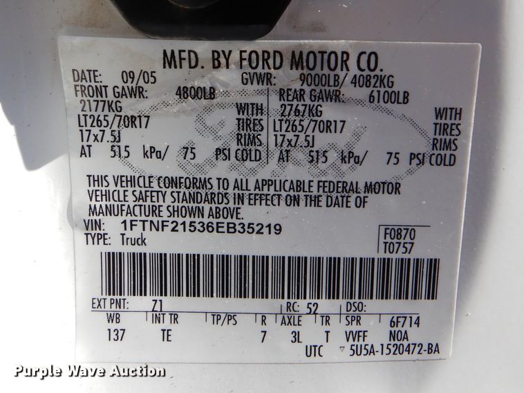 image for item GF9096 2006 Ford F250 Super Duty pickup truck