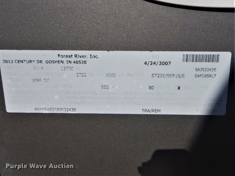 image for item GF9115 2008 Forest River Sandpiper camper