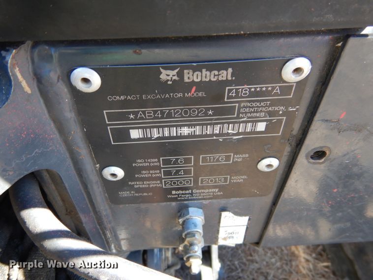 image for item GK9020 2013 Bobcat 418A mini excavator