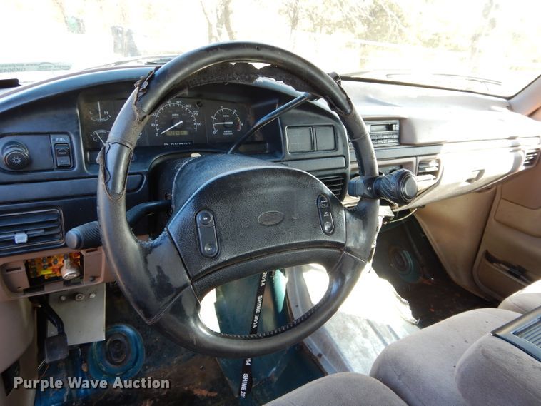 image for item GK9043 1996 Ford F350 Crew Cab utility bed pickup truck