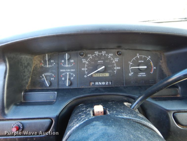 image for item GK9043 1996 Ford F350 Crew Cab utility bed pickup truck