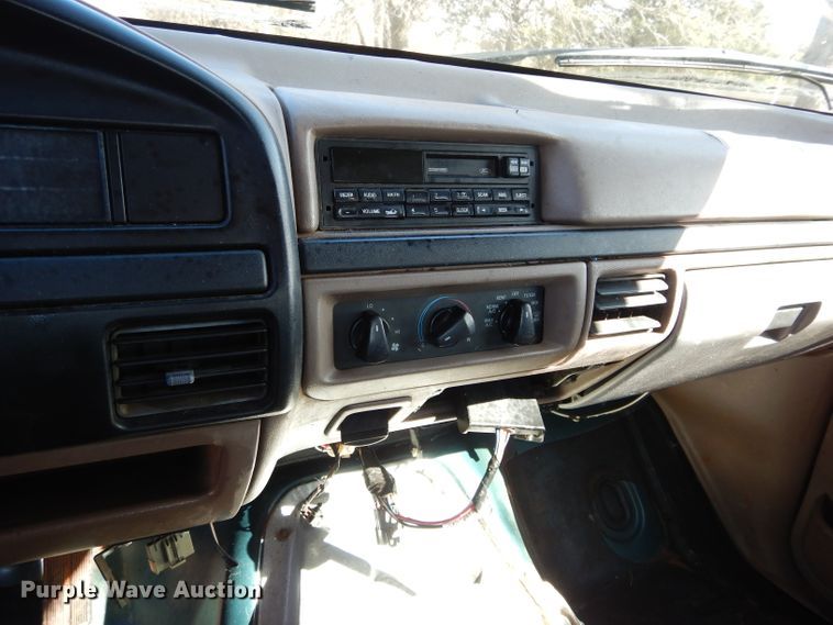 image for item GK9043 1996 Ford F350 Crew Cab utility bed pickup truck