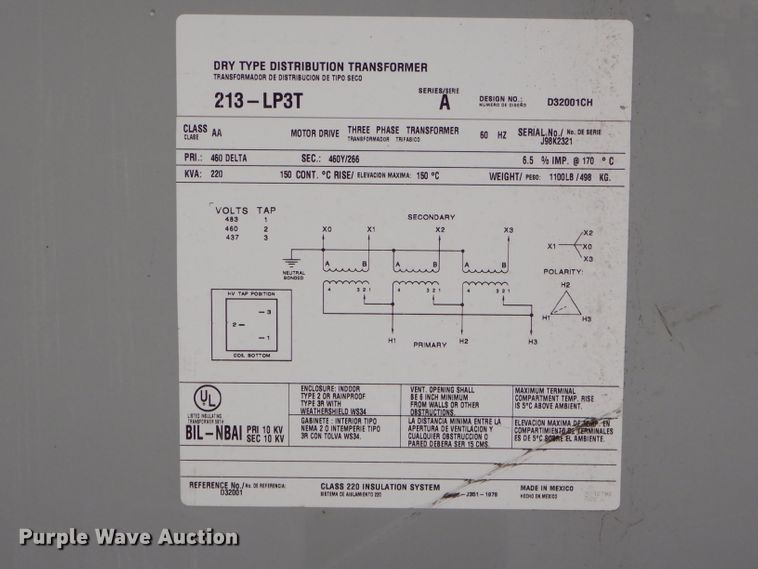 image for item GM9475 Challenger Delta 460Y/266 pad mount transformer