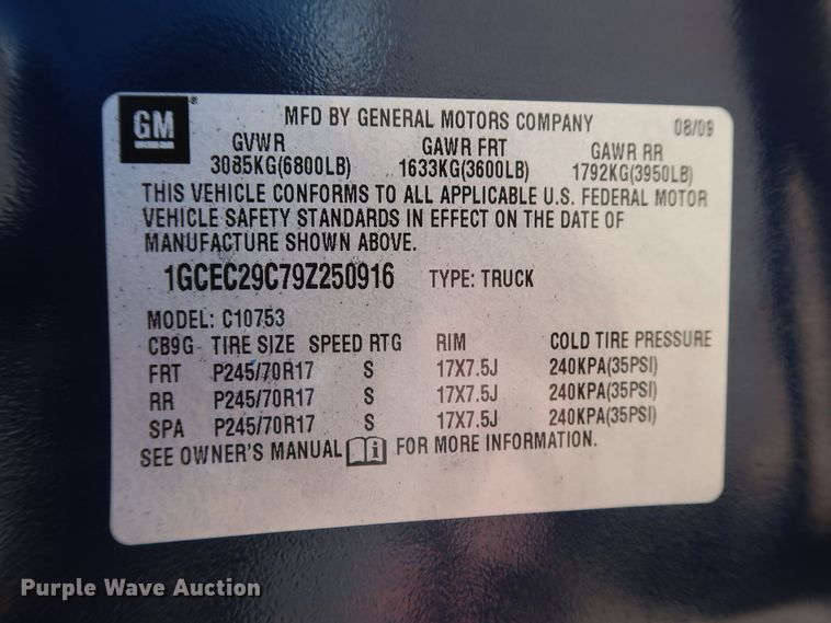 image for item GS9750 2009 Chevrolet Silverado 1500 LT Ext. Cab pickup truck