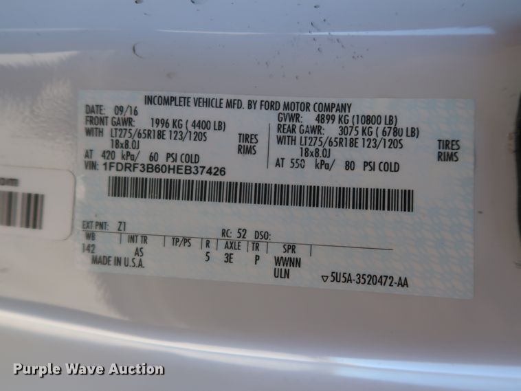 image for item GS9754 2017 Ford F350 Super Duty XL utility bed pickup truck