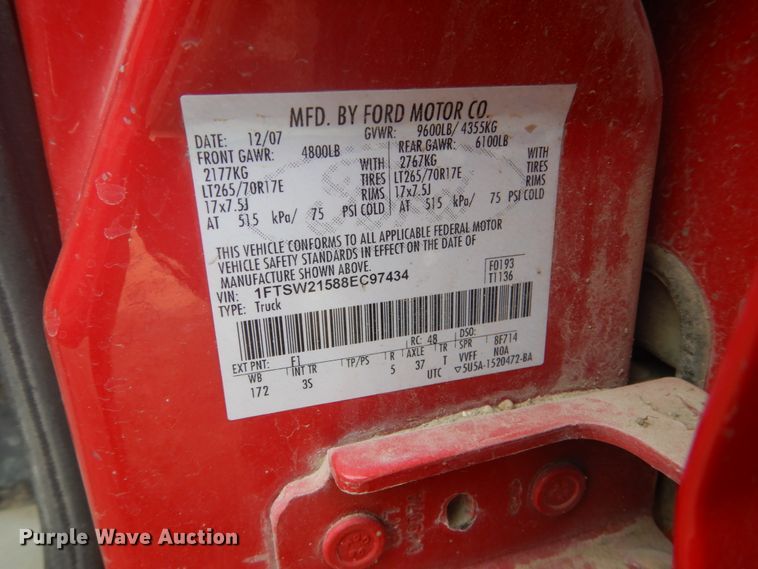 image for item GW9484 2008 Ford F250 Super Duty Crew Cab pickup truck