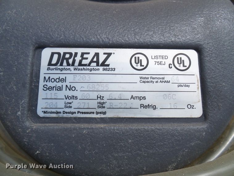 image for item DG5564 Drieaz F203 dehumidifier