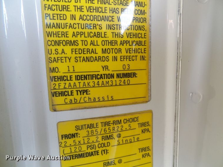 image for item DG5578 2004 Sterling L-Line sewer rodder truck