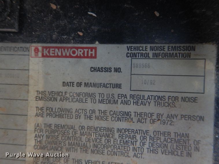 image for item DH4431 1993 Kenworth T800 dump truck