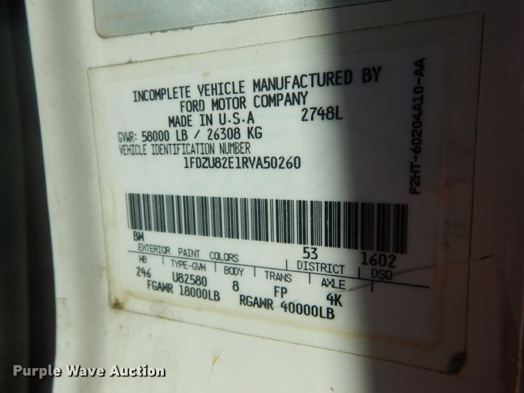 image for item DH4434 1994 Ford L8000 crane truck