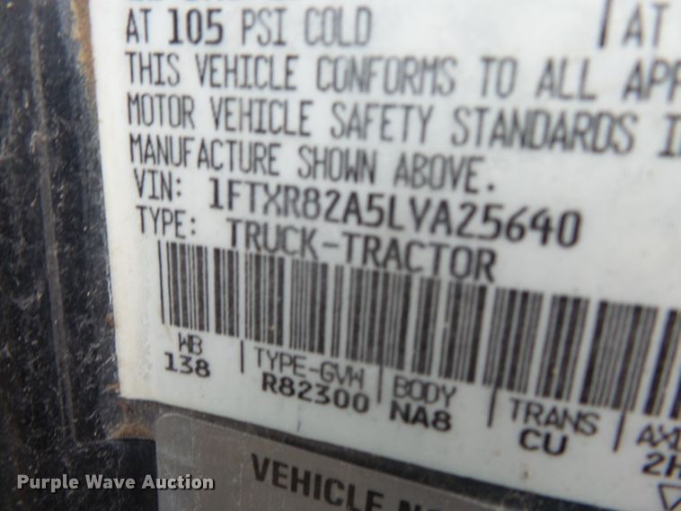 image for item DH7891 1990 Ford L8000 flatbed truck