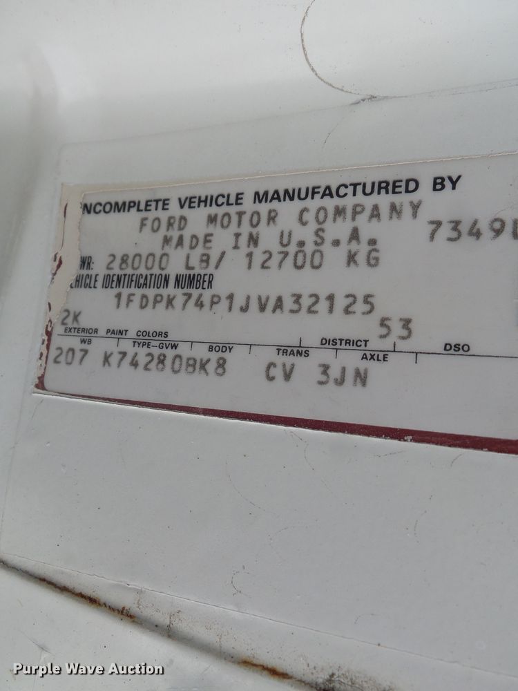 image for item DH7892 1988 Ford F700 sewer rodder truck